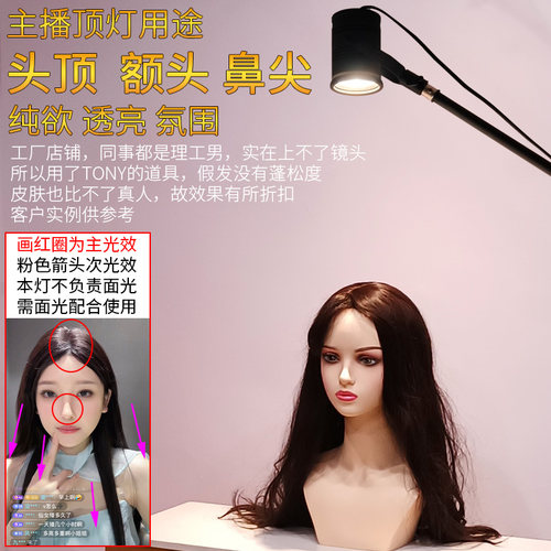 娱乐主播照鼻尖移动直播顶灯模拟酒店顶灯效果补头顶额头鼻尖光效 - 图1