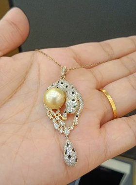 纯银海水珍珠项链吊坠女款时尚百搭复古挂件