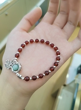 纯银石榴石女款小众设计感高级轻奢气质百搭手链