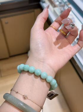 天然翡翠珠串手链10mm珠弹力手链复古新中式简约百搭