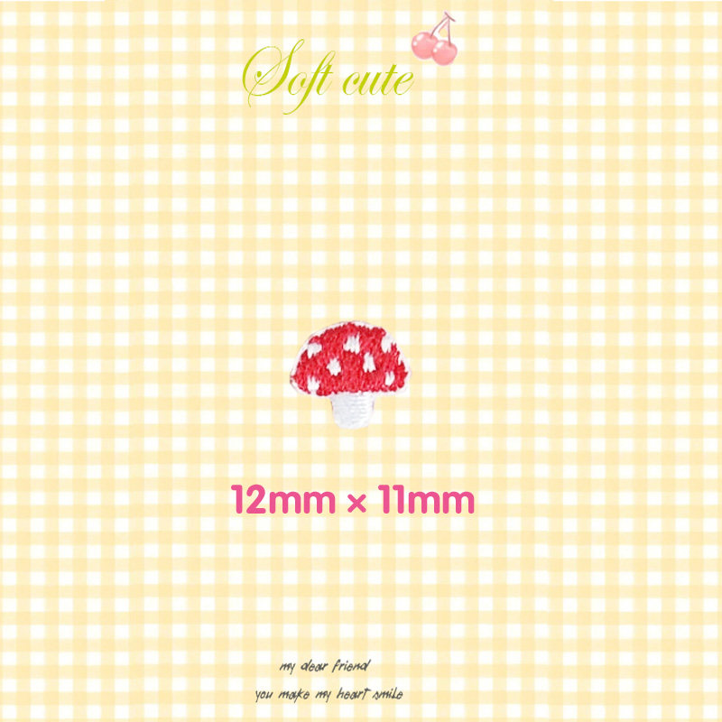 草莓蘑菇刺绣布贴小号发卡娃娃衣服装饰swich壳手账DIY包包贴熨烫,淘宝优惠券,粉丝福利购,淘宝优惠卷