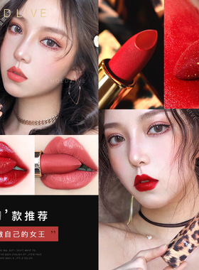 HOLDLIVE豹纹质感口红丝绒雾面