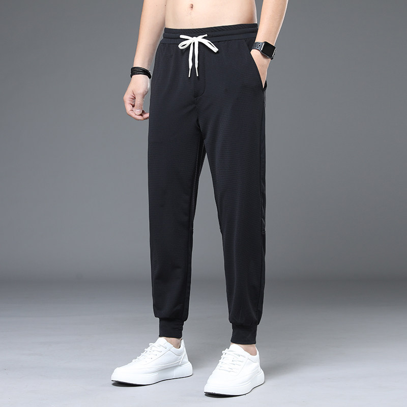 夏季超薄款冰丝运动宽松镂空休闲裤 型肯休闲裤