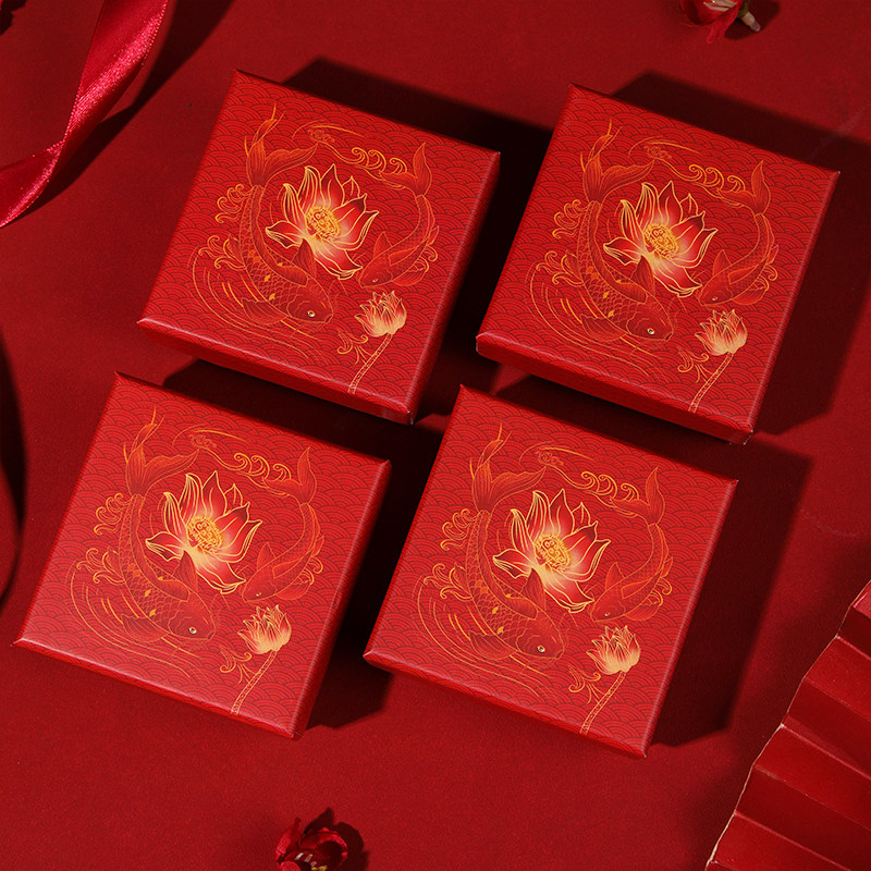 新年红色盒子中国风饰品盒国潮风礼盒项链盒珠宝手链手镯纸盒现货,淘宝优惠券,粉丝福利购,淘宝优惠卷