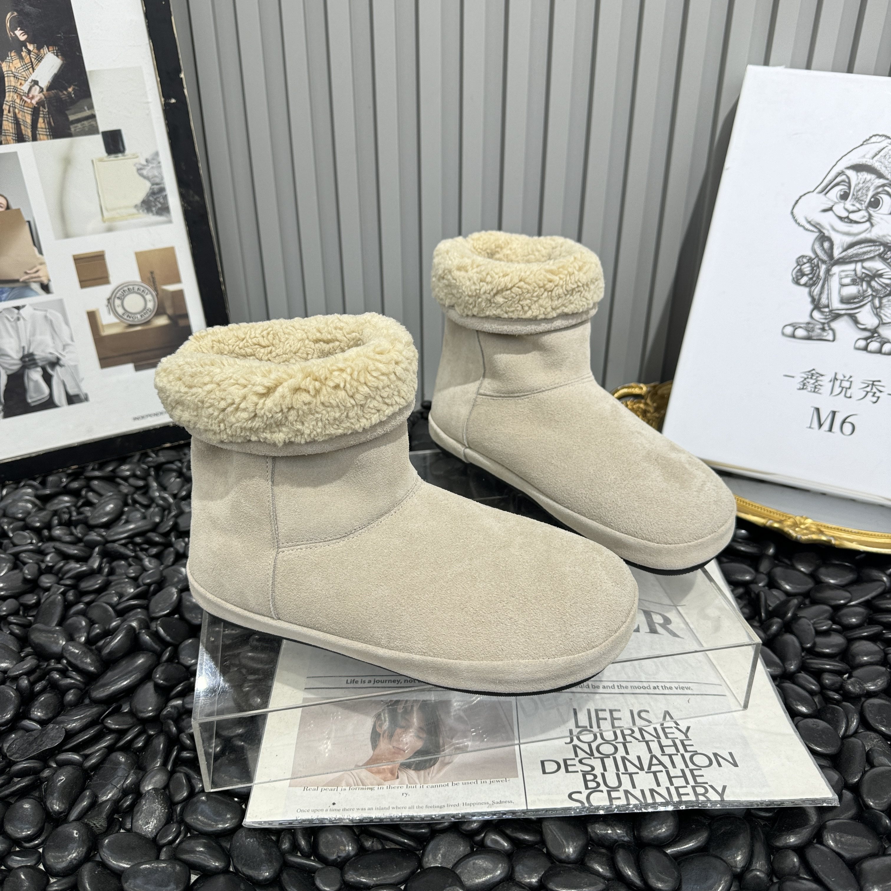 2025冬季新款磨砂真皮豹纹平底羊羔毛毛加绒加厚雪地靴短筒靴女鞋,淘宝优惠券,粉丝福利购,淘宝优惠卷