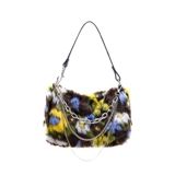 Демисезонная оригинальная дизайнерская мягкая модная цепь, сумка подмышку, в цветочек