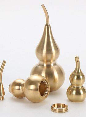 铜葫芦 黄铜葫芦 纯铜葫芦 葫芦五帝钱上下开口纯铜葫芦黄铜挂件