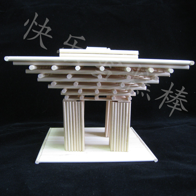 圆木棒筷子手工diy中国馆点线面立体构成作品建筑模型自制材料 - 图0