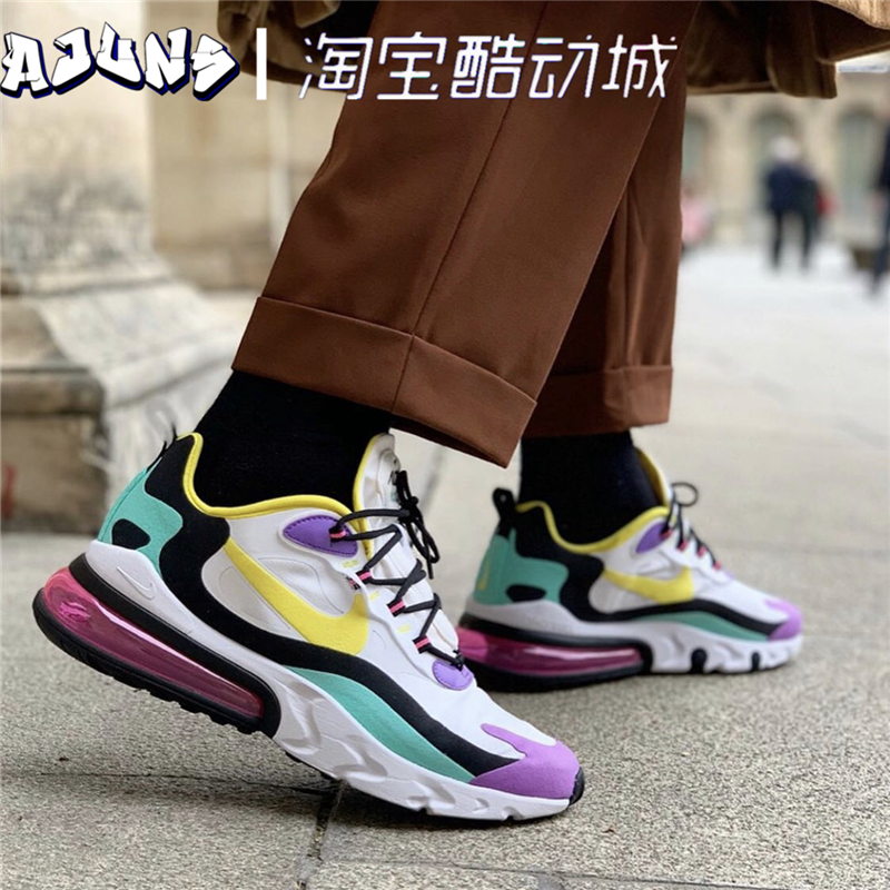 Nike/耐克AIR MAX 270 REACT大气垫男女跑鞋AO4971-101 AT6174-图1