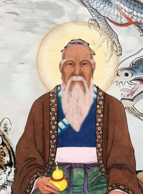 孙思邈画像挂画孙真人药王神像名医养生中医馆装裱装饰客厅卷轴画