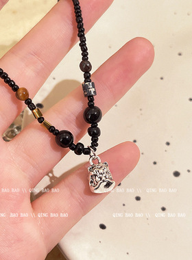 新中式设计感复古项链女时尚轻奢气质高级感百搭小众毛衣链项饰品