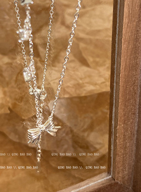 ins风轻奢高级感蝴蝶结项链女时尚气质百搭设计感小众锁骨链项饰