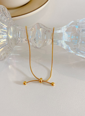 钛钢复古手链ins小众设计冷淡风个性设计感抽拉式简约气质手饰女