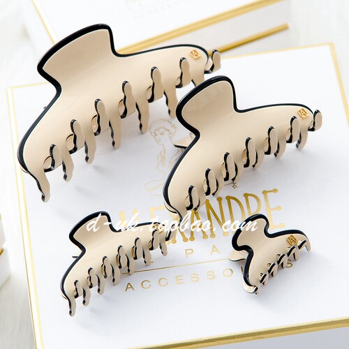 【现货】法国亚历山大发饰ADP黑白经典抓夹盘发 - 图0