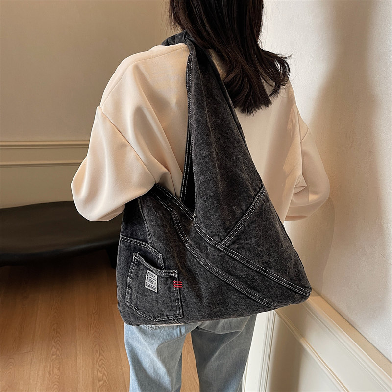 牛仔布单肩女包日韩小众新款大容量通勤手提包上课放书时尚女士包,淘宝优惠券,粉丝福利购,淘宝优惠卷