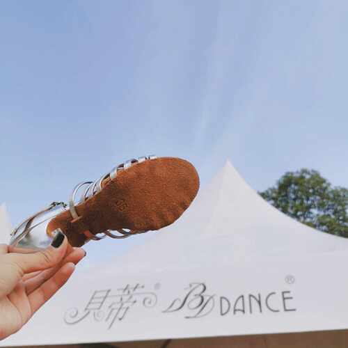 贝蒂2398升级版BDDANCE银色考级拉丁舞鞋专业比赛练习训练软底鞋 - 图1