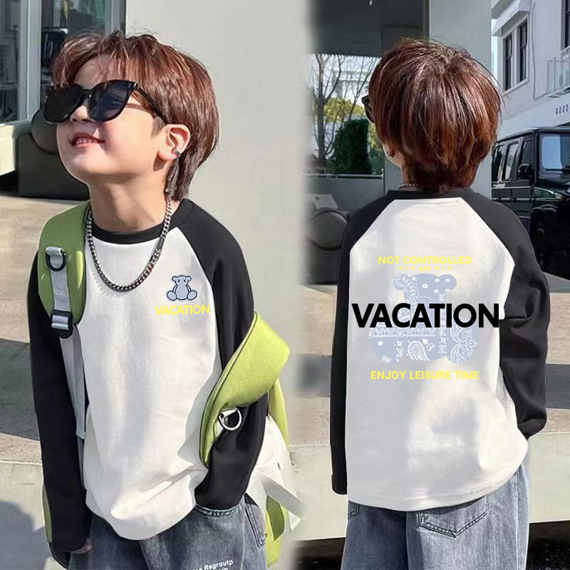 男童t恤长袖2025新款男孩内搭卡通体恤儿童秋装纯棉打底衫春秋款,淘宝优惠券,粉丝福利购,淘宝优惠卷