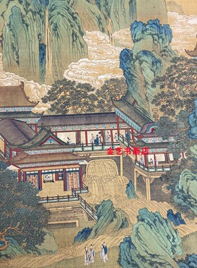 仇英蟠桃仙会图高清微喷复制