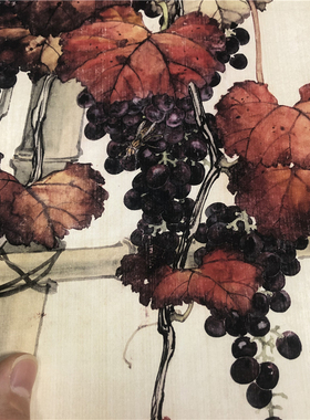 刘奎龄 花蝶葡萄图 名家花卉昆虫国画微喷复制装饰画临摹学习画稿