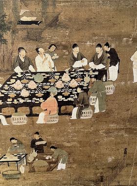 宋徽宗赵佶文会图微喷装饰画临摹