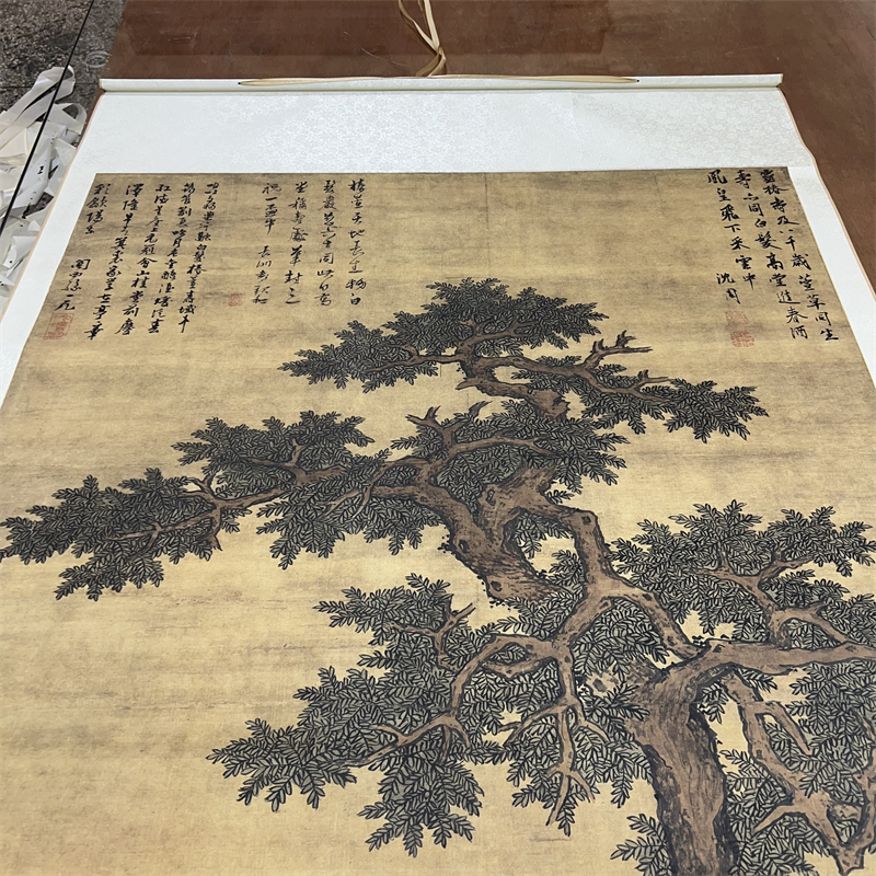 明 沈周 田椿萱图 名家植物花卉国画高清微喷复制装饰画挂画临幕 - 图2