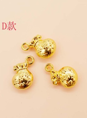 diy镀金猴子钱袋饰品配件小吊坠