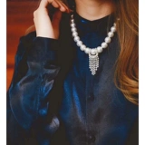 Длинный цирконий из жемчуга, ожерелье с кисточками, свитер, аксессуары, микроинкрустация, подарок на день рождения