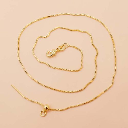 925半银项链盒子链穿珠子定位diy项链硅胶调节球带针可调节万能链 - 图1