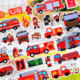 Fire truck police ambulance 3d bubble sticker reward