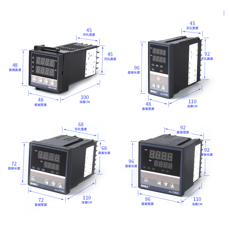 智能数显温控器REX-C100-C400-C700温控仪表220V温度控制器恒温器 - 图2