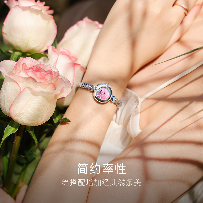 圣缇斯sotoiru时尚气质女士手表少女粉精致高级减龄美妆腕表3014K