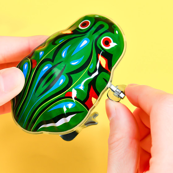 Bouncing tin frog children's educational toy
