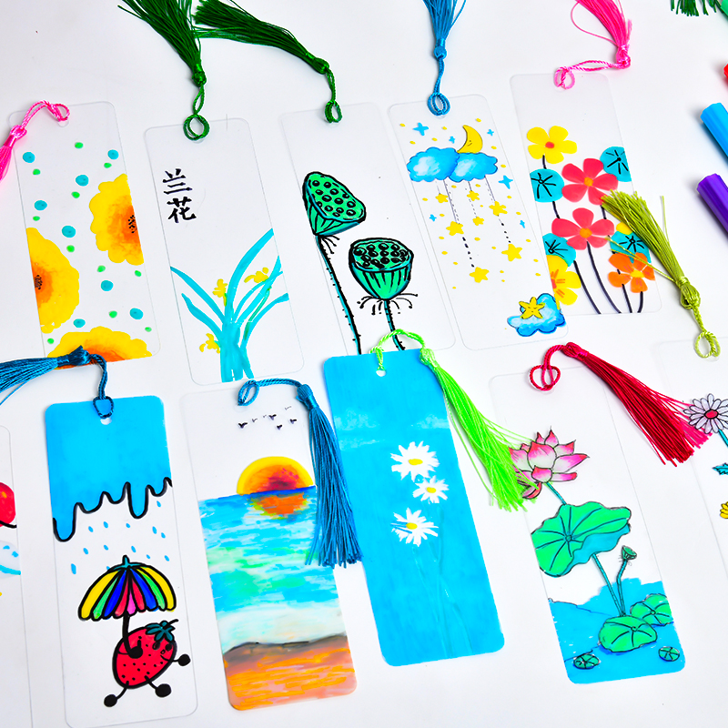 空白书签手工漂漆diy材料包小学生幼儿园儿童制作创意绘画纸流苏,淘宝优惠券,粉丝福利购,淘宝优惠卷