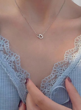 s925银水波链女纯银项链