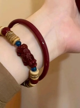 新中式国风朱砂手镯潮