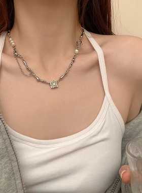 巴洛克珍珠黑皓石项链