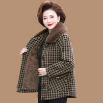 Mothers winter clothing foreign air mink jacket middle-aged lady Mao and elderly autumn and winter plus suede thickened cotton clothes