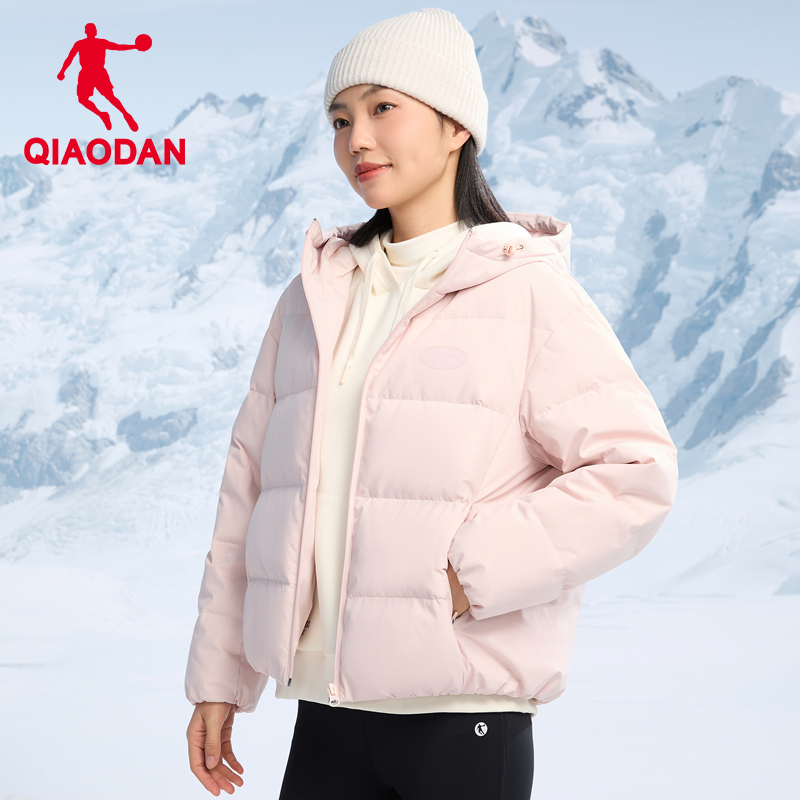 乔丹运动羽绒服女2025冬季短款棉服保暖加厚连帽外套百搭女装上衣