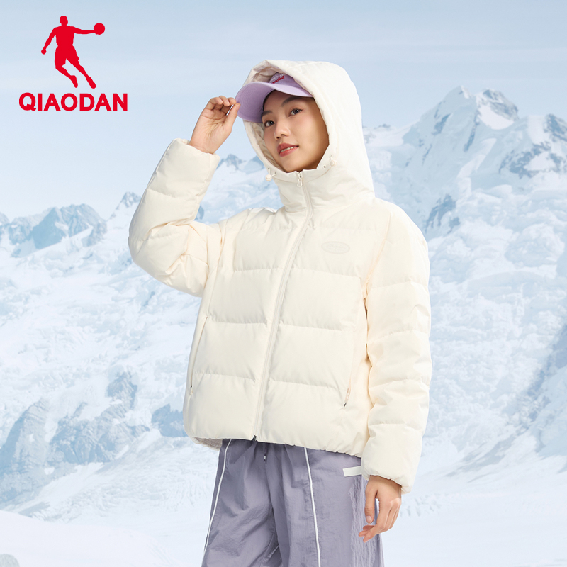 乔丹运动羽绒服女2025冬季短款棉服保暖加厚连帽外套百搭女装上衣