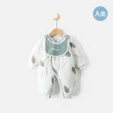 Зимний хлопковый стеганый детский удерживающий тепло комбинезон для новорожденных для младенца, осенний сезон, увеличенная толщина