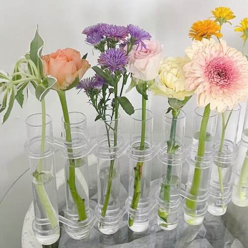 试管花瓶网红风高颜值玻璃摆件鲜花水培花器组合插花瓶桌面装饰品 - 图1