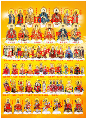 全神图挂画三清四御王母玉帝挂画