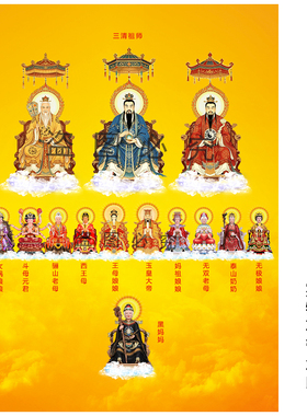 全神图挂画三清玉帝王母泰山奶奶