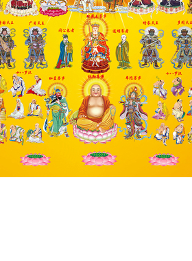 全佛图挂画满堂佛装饰画挂画