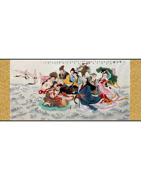 八仙过海挂画画芯神像挂画