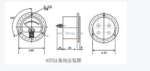 62C4/62C6-50V Pointer DC напряжение Таблица 10V15V30V100V300V500V Механическая Vight Table