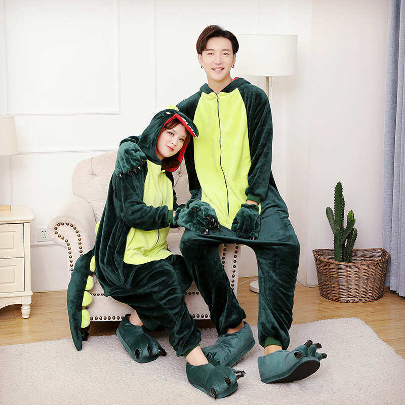 加厚连体拉链款动漫冬情侣卡通睡衣 雪朵琪睡衣/家居服套装