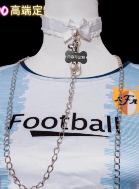 SADO高端定制蝴蝶结蕾丝铃铛项圈女小狗女m文字定制情调女仆颈带