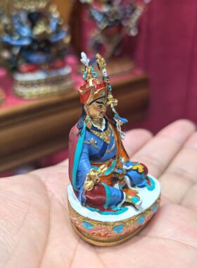 莲师/莲花生大师/莲花生大士/邬金仁波切/格热/5cm彩绘佛像摆件