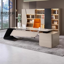 New Baking Varnish Boss Table Fashion Desk Brief Modern Big Bandai Light Extravagant Big Class Table Table And Chairs Combination